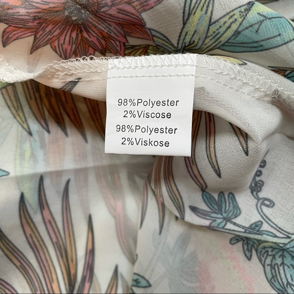 NWT Floral Print Boho Kimono with Tassels Size XL - Picture 11 of 11